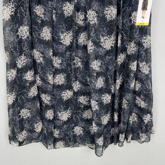 Joie Dress Womens Medium Blue Floral Baltic Pleat Swing Feminine Romantic Ruffle - Picture 3 of 16